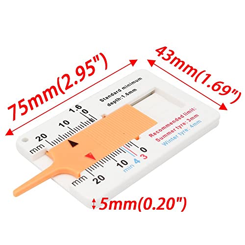 SENZEAL Profieldieptemeter Kunststof Bandendieptemeter Bandenprofieldieptemeter 0-20 mm Meetbereik voor Auto Motorfiets… - Image 5