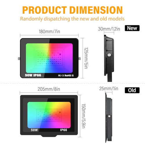 RIGIDON 2 Pack 50W LED Flood Light Outdoor - Image 3