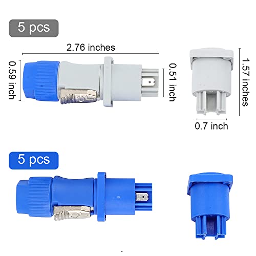 Prise Neutrik Powercon NAC3FCA avec embase panneau NAC3MPA-1 pour rack