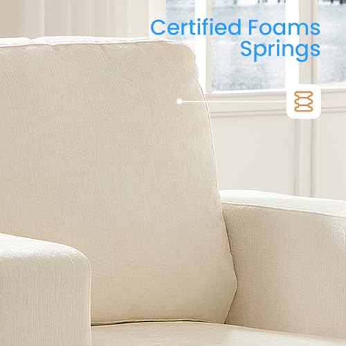 Image of PUREMIND 2 Piece Living Room Sofa Set, Chenille Upholstery 3 Seater Couch and Armchair Set, Solid Wood Frame, Modern Sectional Couches for Living Room, Office, Apartment