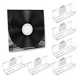 Kalami 6 Pack Vinyl Record Holder Wall Mount No Drill, Self Adhesive Acrylic Record Shelf Display Racks for LP Album Covers CD Book Pictures