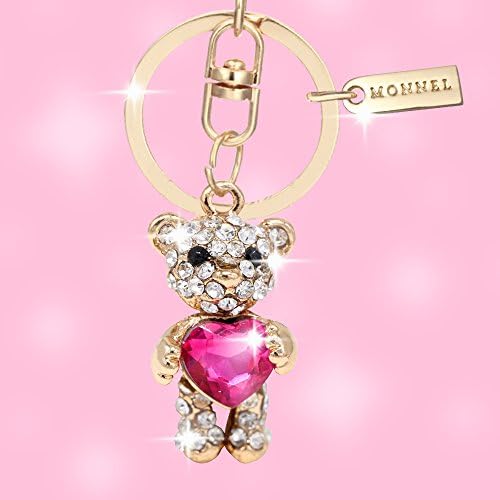 Bling Crystal Teddy Bear with Pink Heart Keychain Creative Packaging Box MZ823-1 image 5