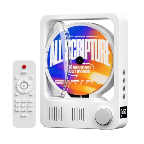 Uxsjakjsd Reproductor de CD Bluetooth 5.3 de Escritorio con Altavoces, Sonido Estéreo HiFi con Control Remoto y Pantalla LED para el Hogar.