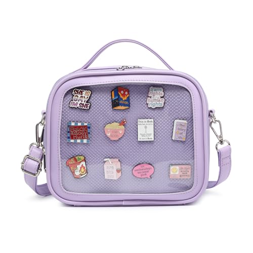 Image of Compact Square Ita Crossbody Purse Pin Display Messenger Shoulder Bag | Shoulder Bag Suits Cosplay And Daily Commutes
