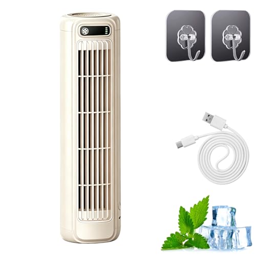 Festberg Cooling Ace Klimaanlage Briza Ac klimaanlage Portable Air Conditioner Cooling Fan Bladeless Turmventilator mit 3 Geschwindigkeiten für Schlafzimmer Küche & Büro (Weiß)