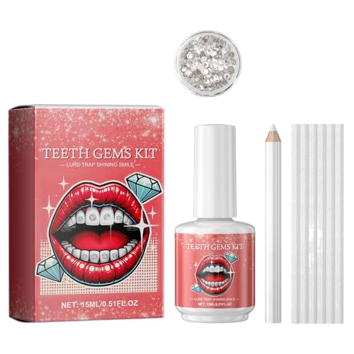 Kit de roca - Joyería, Dientes Cosméticos | Kit de gesto desmontable de decorativo con pegamento, Decoración brillante profesional para mujeres, hombres, esteticistas