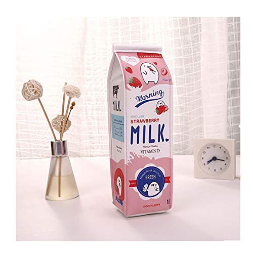Smniao Federmäppchen Mädchen Teenager Niedlichen Milch Mäppchen Praktische Studenten Schreibwaren PU, 20x5x5cm (Rosa) Cover