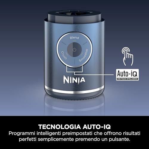 Ninja Blast Max Frullatore Portatile, 570 Ml, Ricaricabile, Bicchiere Frullatore E Coperchio Anti-Perdita, 3 Funzioni Di Miscelazione, Smoothie, Frullati, Frutta Congelata, Blu Marino BC251EUNV - 11