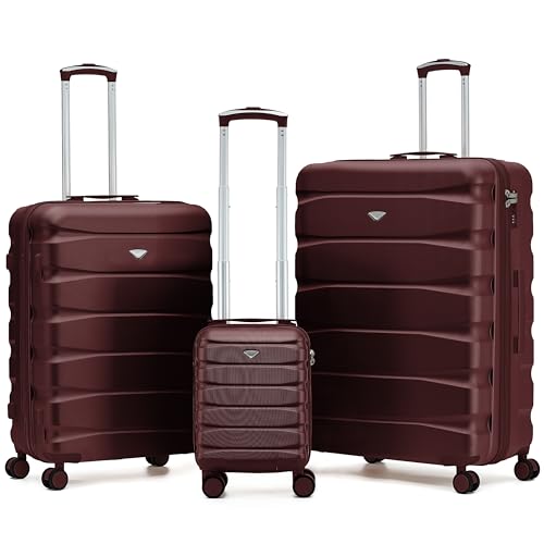 Flight Knight Suitcase Sets 3 Piece, Large Suitcase, Lightweight Extra Large Suitcase, 40x20x25 Ryanair Underseat Cabin Bag, Carry On Suitcase,Hand Luggage, for Over 100 Airlines,EasyJet, Jet2