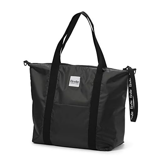 Elodie Details Skötväska Soft Shell inklusive vagnsfästen och skötbädd - Brilliant Black, Svart