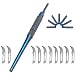 OdontoMed2011 Blue Round Scalpel Handle #3 Adjustable Tip + 10 Sterile Blades #12 Carbon Steel