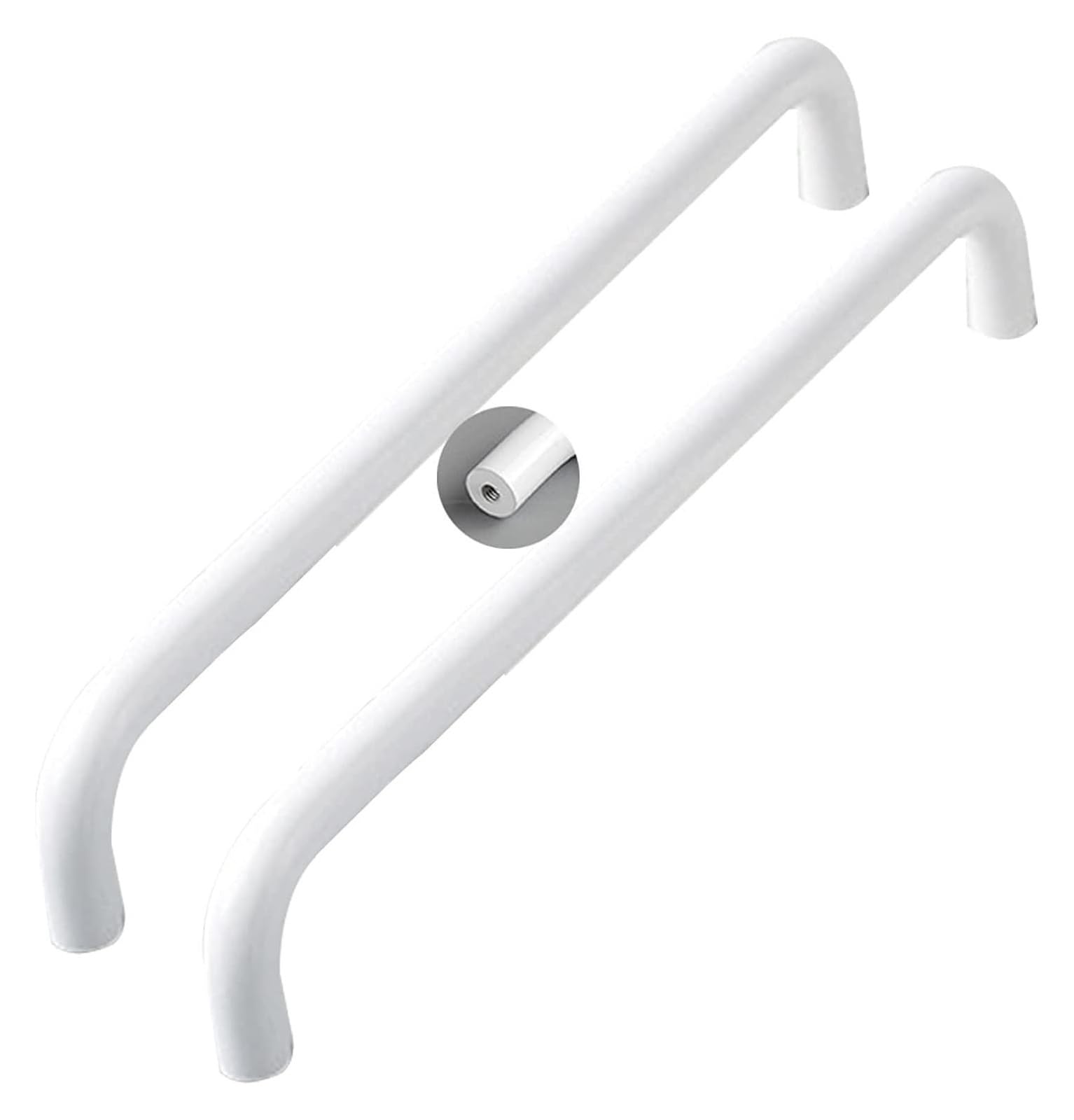 VOPLIVAT Kitchen Cupboard Handles, White Aluminum Alloy Cabinet Handles 2 Pieces Multiple Sizes(Hole Distance 256mm)