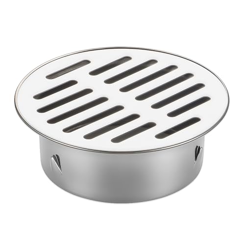 Drenaje De Suelo Redondo De Acero Inoxidable, Drenaje de Piso Redondo de Balcón, Desagüe de Piso Acero Inoxidable, Drenaje de Piso Extraíble, para Uso en Patio al Aire Libre (90 Flat Mouth)
