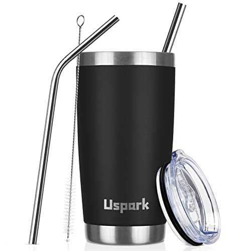 UsparkMC 20oz 550ml Tumbler Stainless Steel with Lid and Straw,Double Wall Vacuum Insulated Coffee Travel Mug for Hot & Cold,Reusable Cup,BPA Free,Black UsparkMC 20oz 550ml Tumbler Stainless Steel with Lid and Straw,Double Wall Vacuum Insulated Coffee Travel Mug for Hot & Cold,Reusable Cup,BPA Free,Black