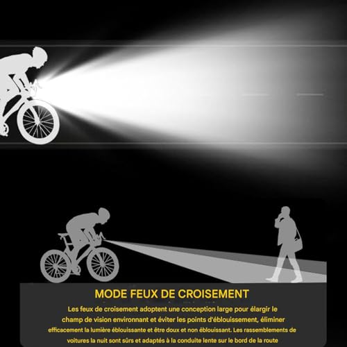 Phare vélo éclairage USB rechargeable haute luminosité pour VTT - 5