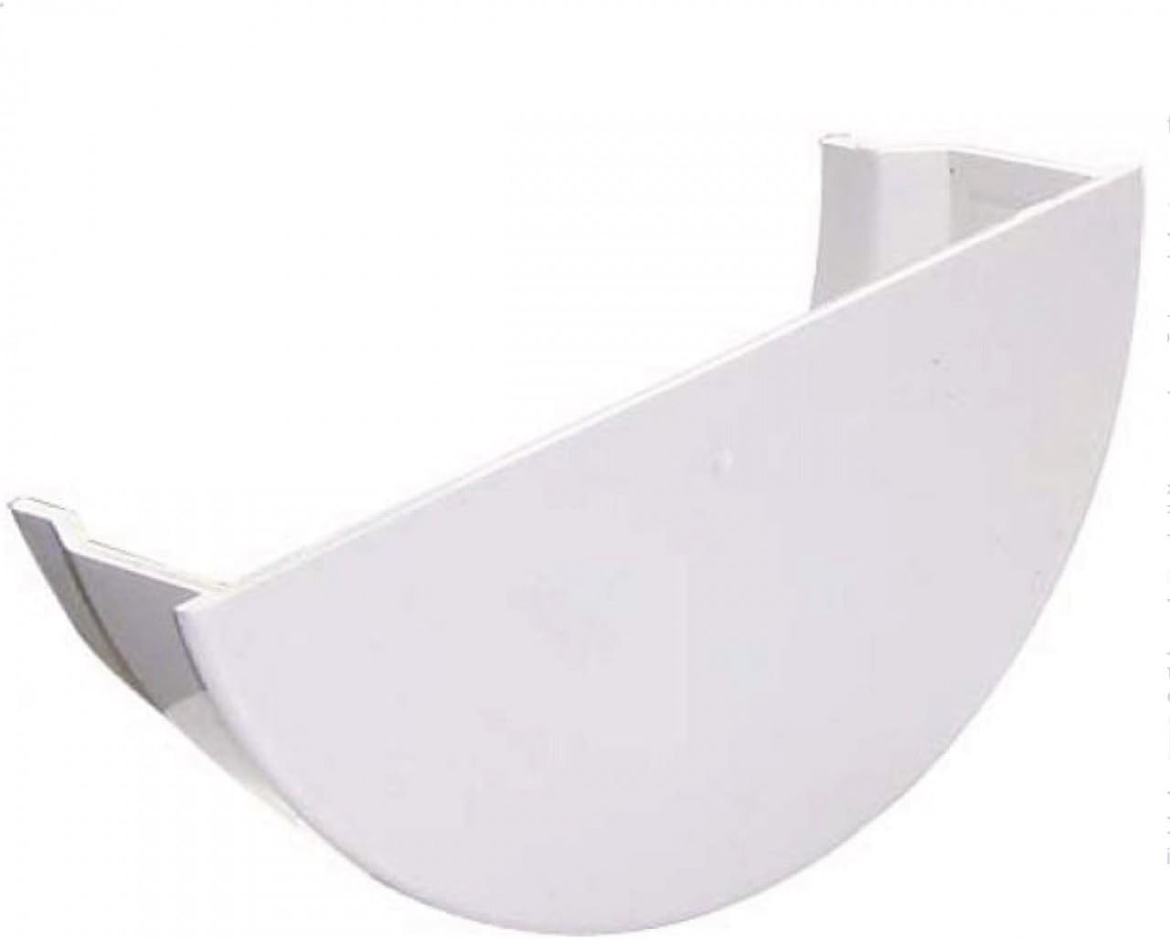 Floplast White 112Mm Half Round Gutter Internal Stop End