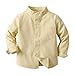 Toddler Boys Button Up Dress Shirt Kids Long Sleeve Cotton T-Shirt Soft Trendy Blouses Simple (Yellow, 12-18 Months)