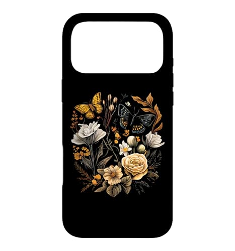Vintage Pressed Flowers Butterflies Floral Boho Wildflowers �X�}�z�P�[�X iPhone 17 Pro Max �p