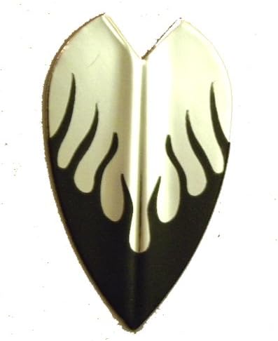 25 Sets #3231 AmeriThon Black/Silver Flames Dart Flights