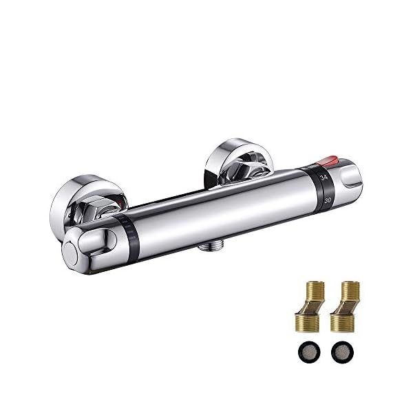 Grifo-Termostatico-DuchaMezclador-Termostato-de-Ducha-Grifo-Monomando-con-Boton-de-Seguridad-de-38–C-Bano-Cabezal-de-Ducha-Cromado-para-Ninos-Seguridad
