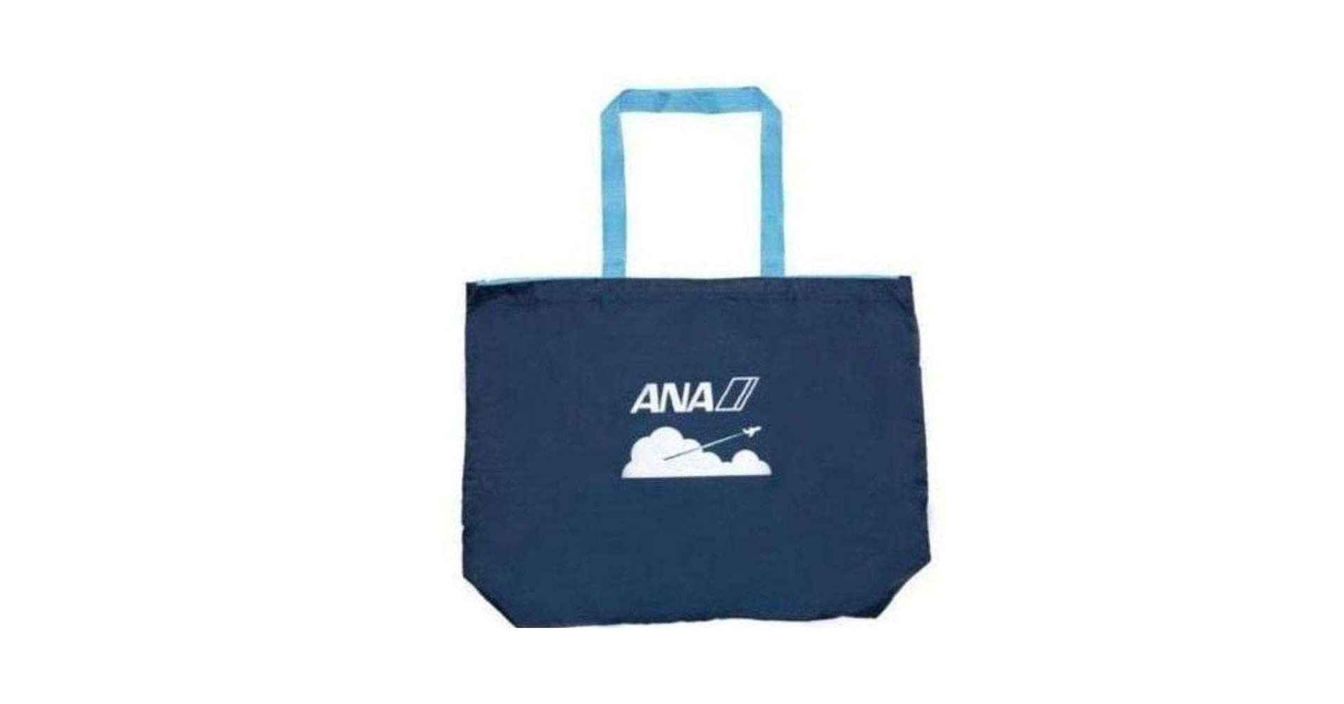ANA SKY SHOP エコバッグ 飛行機デザイン ANA×BALL＆CHAIN、海外切手風デザインのコラボエコバッグ。ANA