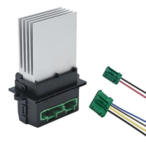 Ventilador de resistencia del motor del ventilador con arnés de enchufe de cableado compatible con logotipo 207 406 607 1007 Citroen C2 C3 C5 6441L2 6441.L2 7701048390 7701207718