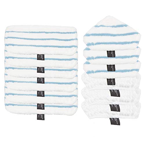 LTWHOME Remplacement Tampons Kit de Lingettes Rectangulaires et Triangulaires pour Les Balais Vapeur Black+Decker, Alternative à FSMP30, FSMP20, SMP20, FSM1630, FSM1605 (Lot de 12) Cover