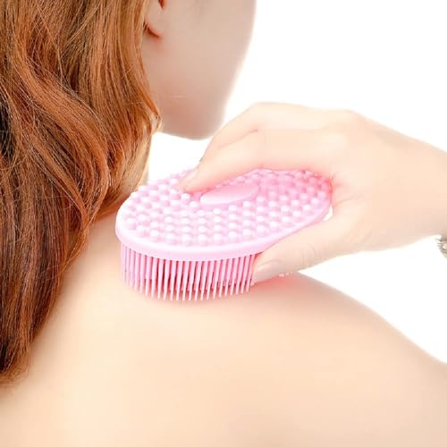 Image of Back Scrubber Shower Bath Brush Long Handle for Shower,Back Scrubber for Shower with Loofah & Exfoliating Mitt,Shower Brush for Bath Dry Brush,Body Brush for Unisex(Oval srubber,1,count)