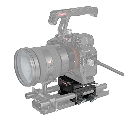 Discount 90% SmallRig Lightweight Base Plate Riser System with Dual 15mm Rod Clamp, Base Plate Magnesium Alloy Version, w/ Plate for Manfrotto Style, 40% Lighter - 3067