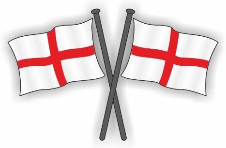 Sea View Stickers England Double Flag Car Sticker