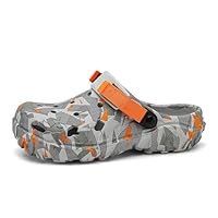 Hommes Jardin Sabots Pattern Sandales de Plage Pantoufles D'extérieur avec Bandoulière Réglable Anti-Glissement Sandales Orangé 44