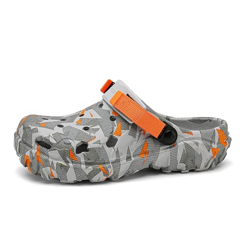 Herren Clogs rutschfest Hausschuhe Gartenschuhe Sommer Freizeit Badelatschen Strand Schuhe Atmungsaktiv Leicht Sandalen Pantoletten Orange 45 Herren Clogs rutschfest Hausschuhe Gartenschuhe Sommer Freizeit Badelatschen Strand Schuhe Atmungsaktiv Leicht Sandalen Pantoletten Orange 45