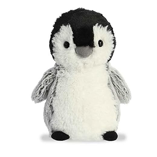 Aurora® Adorable Mini Flopsie™ Pippin Penguin™ Stuffed Animal - Playful Ease - Timeless Companions - Gray 8 Inches