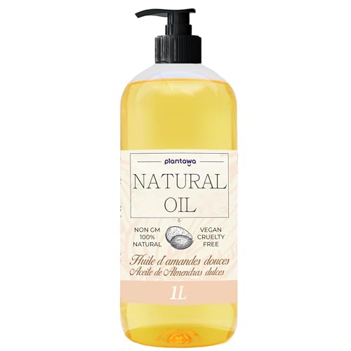 PLANTAWA Aceite Almendras Dulces 1L con DOSIFICADOR | Aceite Corporal de Almendras. Hidratación para Piel y Cabello | Aceite Almendras 100% Puro, Natural y Versatilidad
