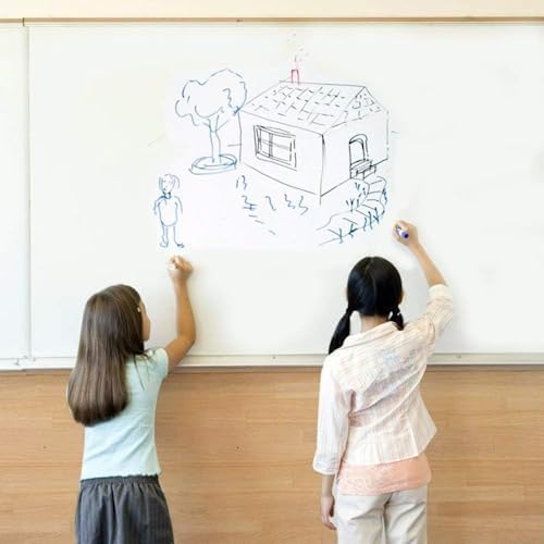 Image of Self-Adhesive Whiteboard Sticker Wall Sticker Plastic Vinyl Dry Erase Large Contact Paper Roll for Children DIY Works School Classroom Home Office (24 X 48 Inch)