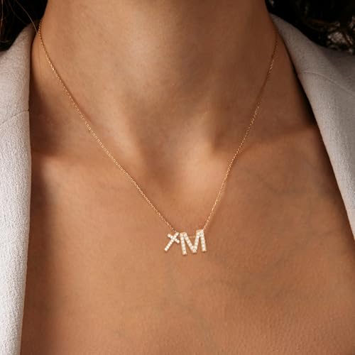 Cross Necklace for Women,14K Gold Plated Initial Necklace,Dainty Cross Letter Pendant Birthday Christmas Jewelry Gifts for Women3