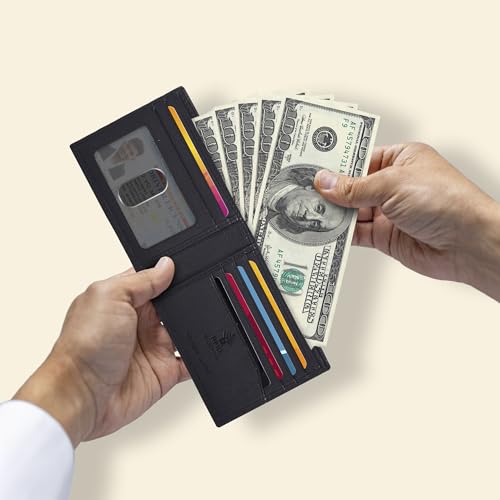 Slim Leather Wallet for Men - RFID Wallets Credit Card Holder Ultra Thin Gift for Mens, Front Pocket Minimalist Design4