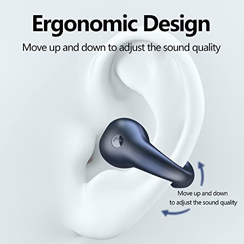 Moiunbead Wireless Earbuds With Earhooks Mini Bone Conduction Headphones Waterproof Bluetooth 5.3 Open Ear Earbuds Cycling Earpiece Noise Canceling Headset Sports Earphones(White) 1 #TOP5
