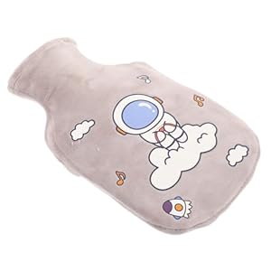 WRITWAA 1Satz Cartoon Wärmflasche mit Plüschbezug