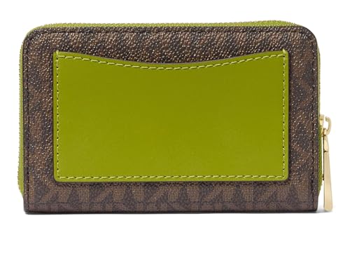 Image of Michael Kors Womens Jet Set Small Zip Around Card Case Meadow Green One Size