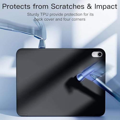 Image of EDNITA Smart Case for iPad (A16) 11th /10th Generation (2025 /2022), Auto Sleep /Wake Cover, Pencil Holder, Soft Flexible Case, Recoil Series for Apple iPad 10th /11th Gen-Black