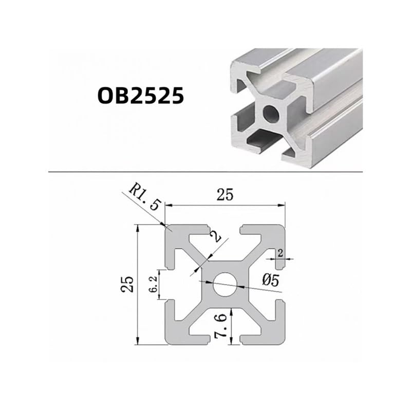 Wytłaczanie profilu aluminiowego 6063-T5 CNC z rowkiem T 2525