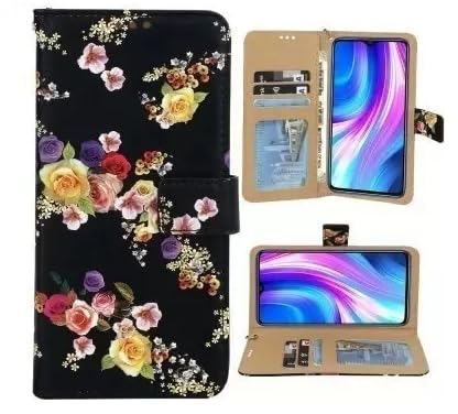 Image of Flip Cover Compatible for Poco C55 Flip Cover Poco C55 Cover Executive Rose Black, Magnetic Closure