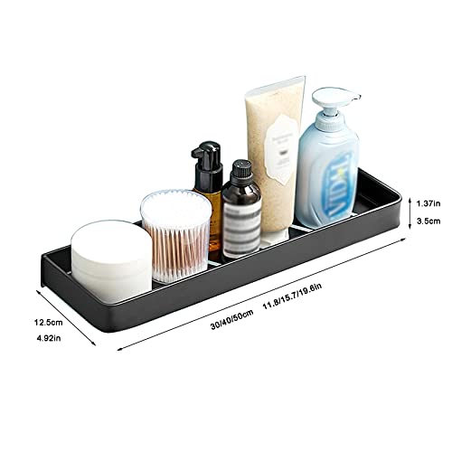 Estante de vidrio negro para baño de 40cm con toallero y cristal templado 3