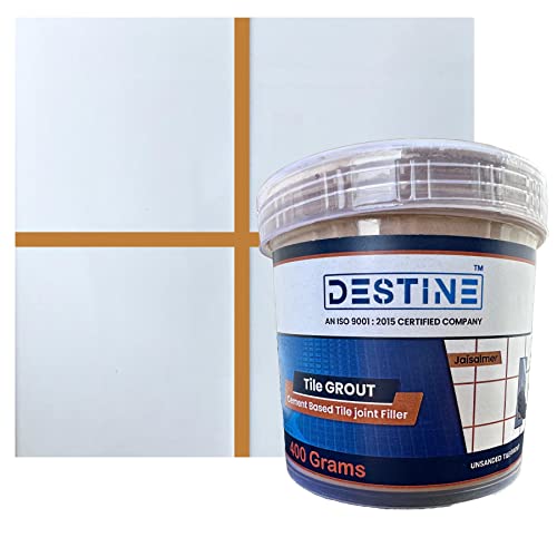 Image of DESTINE READY-TO-MIX inchTILE GROUT inch (16 COLOURS) (ALL PACKS: 100 Gm,250 Gm,400 Gm,800 Gm,1 Kg), Waterproof, Cement Based Tile Joint Filler, Crack Filler, Tiles Gap Filler (400 Gm, Jaisalmer)