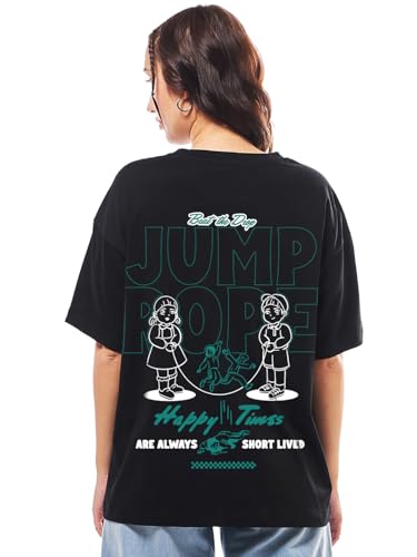 Image of Bewakoof X Squid Game Women's Cotton Jersey Graphic Print Oversized Fit Half Sleeve Round Neck T-Shirt | Casual wear | Streetwear | Oversized Tshirt for Woman Cotton| Baggy