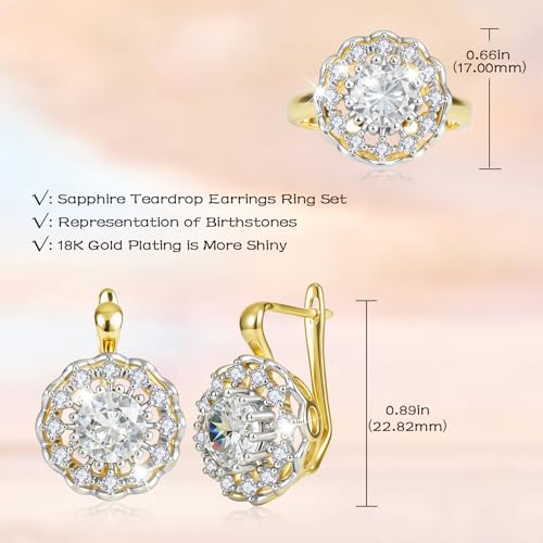 Pendientes de aro de oro de 18k y anillo de zafiro de alta joyería Richapex 3