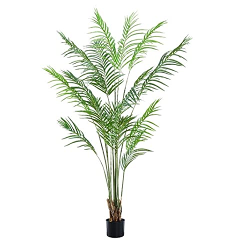 WOTZOV Plantas Falsas Planta Artificial Palmera Artificial Grande con Maceta Planta Falsa Maceta Hoja de plástico Tropical para decoración del hogar Jardín Sala de Estar Artificial