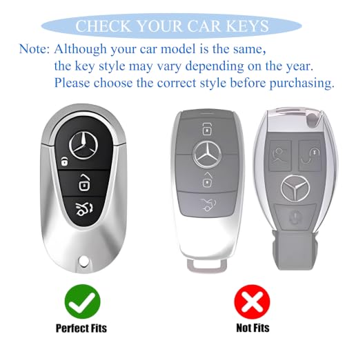Image of Creativity for Mercedes Benz key cover and keychian (Grey Combination)