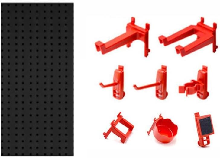 Pegboard Organizer Panels, Garage Tool Board Storage Wall Construction Panels with Hooks, Control pegboard Panel Tool Organizer Hardware Accessories (Color : Black, Size : 4